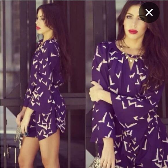 Anthropologie Leifsdottir Scattered Wing Romper Size 8 - Picture 1 of 15
